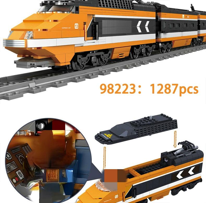 Technical City Power Train High-Tech Railway Track Building Blocks Subway Vehicle Assemble Bricks Toys Christmas Gifts for Childrens Kids Adult