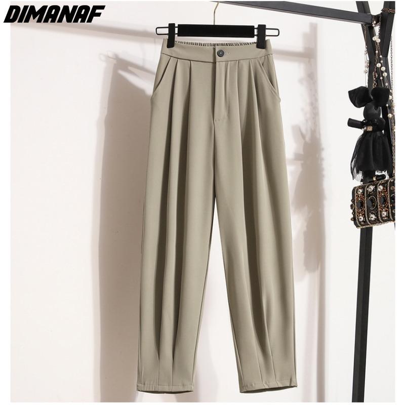 DIMANAF 2024 Spring Summer Plus Size Women New Long Pants Trousers Casual Loose Solid Harem Pants Wide Leg Pants Fashion Lady