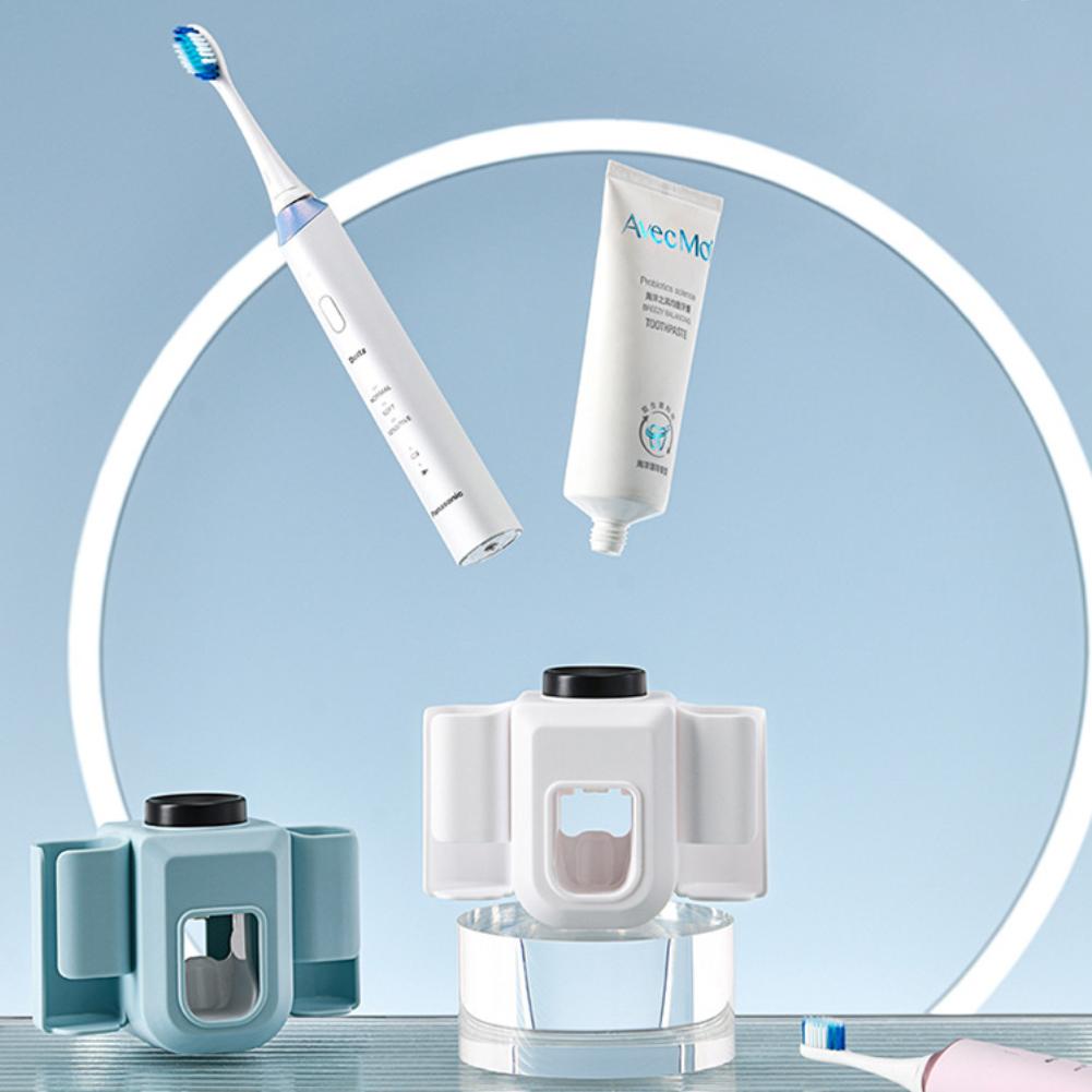 Creative nástěnný automatický dávkovač zubní pasty Držák zubního kartáčku Vytlačovač zubní pasty pro rodinnou sprchovou koupelnu