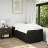 Exclusive House - Slatted Bed Base with Mattress Black 100x200 Cm Fabric