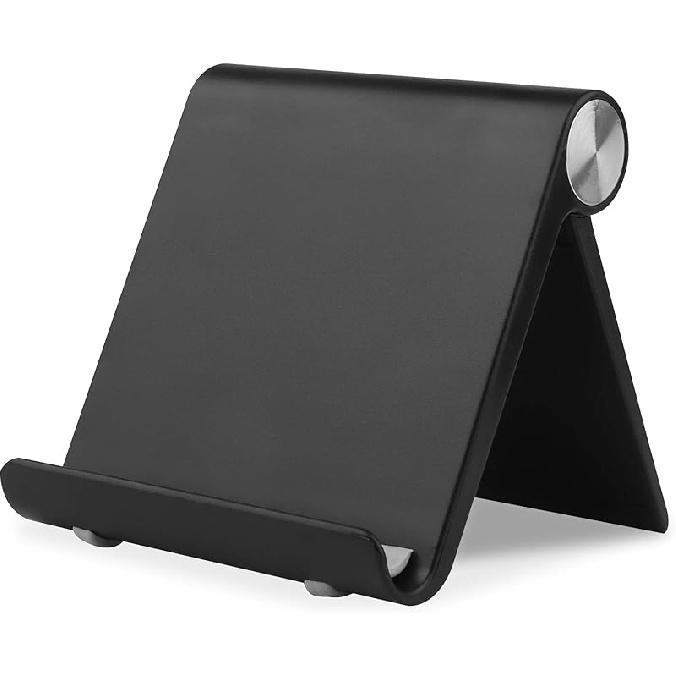 Mobile Phone Holder, Phone Stand Desk Desktop Mobile Holder Adjustable Foldable Portable Video Call Mount (1PH -Black) 1PH -Black