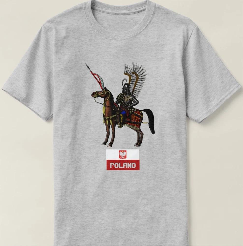 Design Creativo Bandiera Polacca Guerriero Alato Hussar Polacco Maglietta a Manica Corta 100% Cotone Magliette Casual Top Largo Taglia S3XL