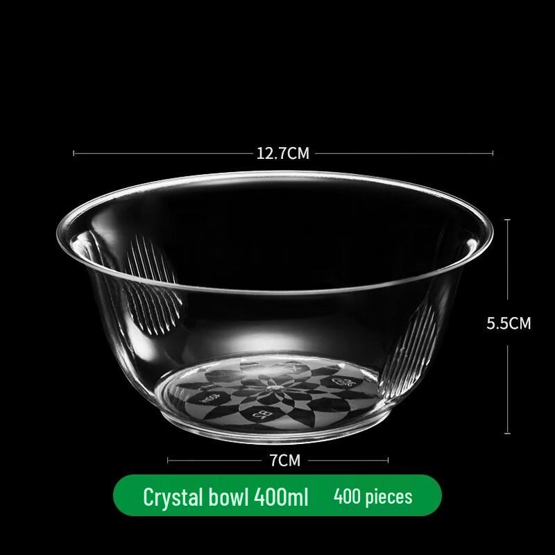 JINGRX Disposable Hard Plastic Crystal Bowls