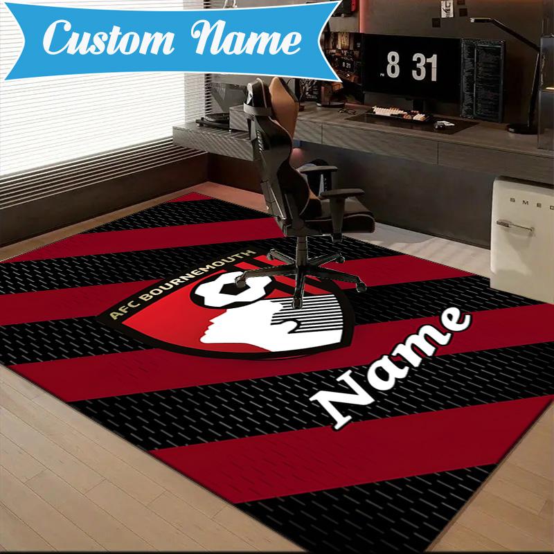 Custom Name AFC Football Crest Rug Game Carpet, Floor Mat for Bedroom Living Room Entryway Rug, Home Decor Idea Gift for Christmas Birthday