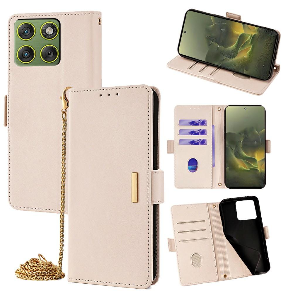 

For Motorola Edge 70 5G Case PU Leather Wallet Stand Phone Cover with Crossbody Shoulder Strap