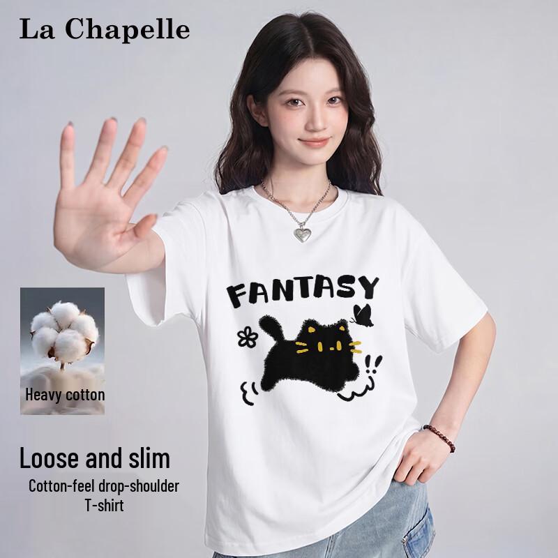 

La Chapelle Women s Butterfly Cat Print 3/4 Sleeve T-Shirt L