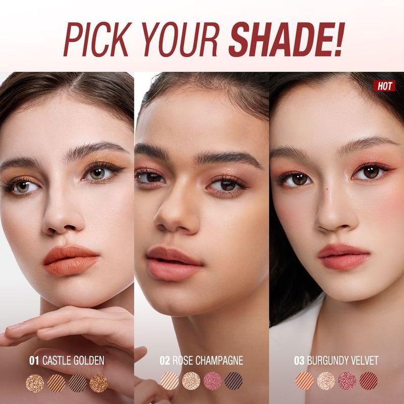 O.TWO.O - Rich Colors Eyeshadow Palette - 3 Colors