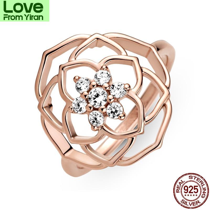 Codemonkey 925 Sterling Silver Rings For Women  New Spring Rose Petal Ring Making Jewelry Gift Party Engagement Cmr098