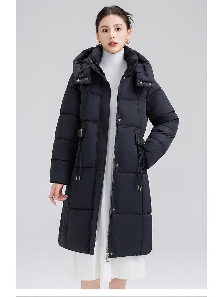 Women's Mid-Length Hooded Down Cotton Jacket - 2024 Autumn Fashion, Casual and Warm Coat