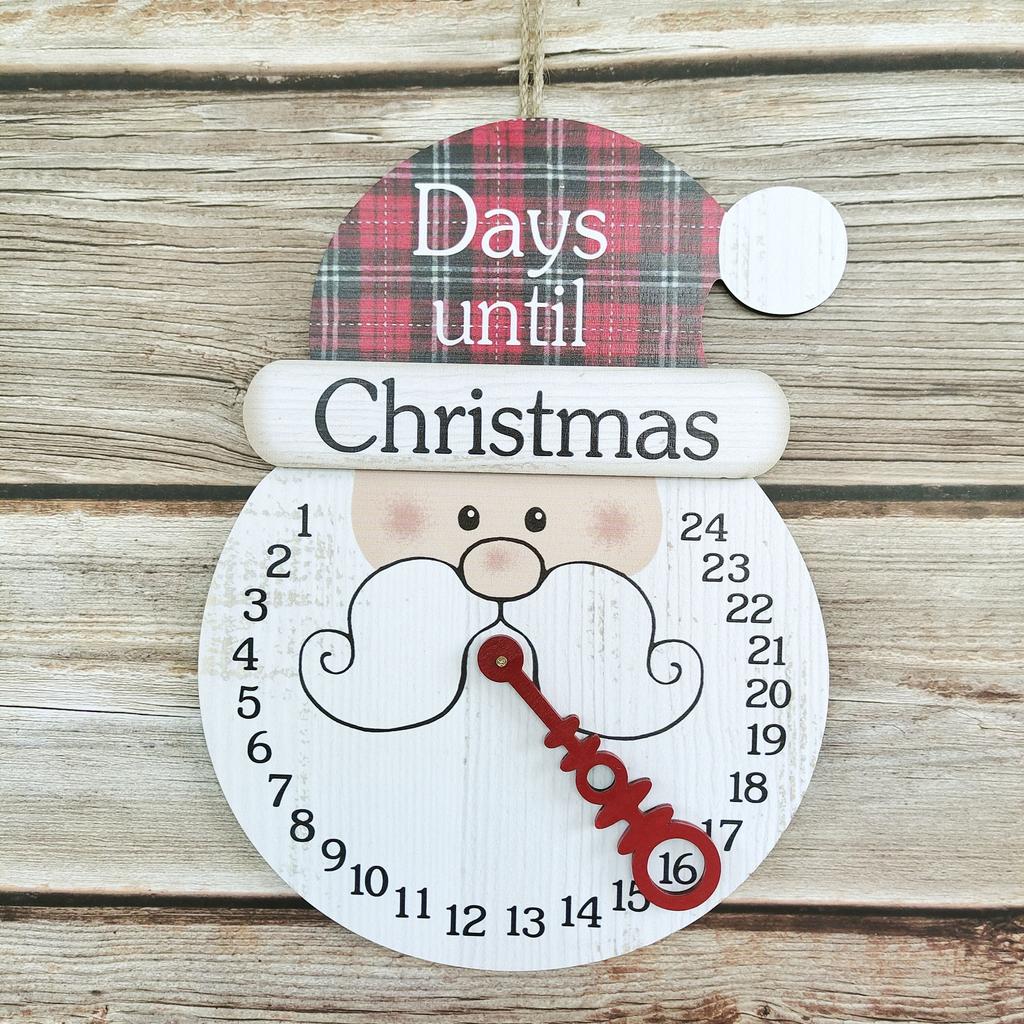 2021 New Wooden Christmas Pendant Creative Christmas Countdown Home Decoration Wooden Holiday Calendar Pendant