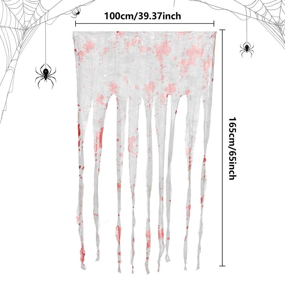 Irregular Frayed Torn Strip Scary Bloody Curtain Blood Splatter Gauze Door Hanging  Ghost Festival