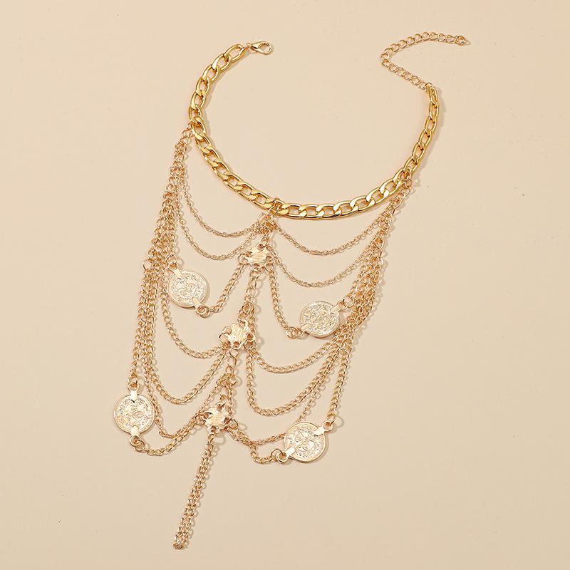 Retro European Multi-layer Flower Tassel Anklet for Women - Trendy & Creative Design
