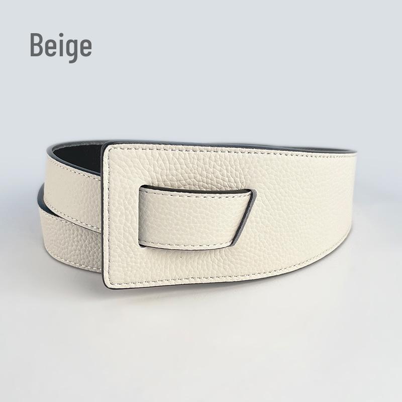 

Женский широкий ремень из натуральной кожи - Универсальный стиль с узлом для пальто и платьев