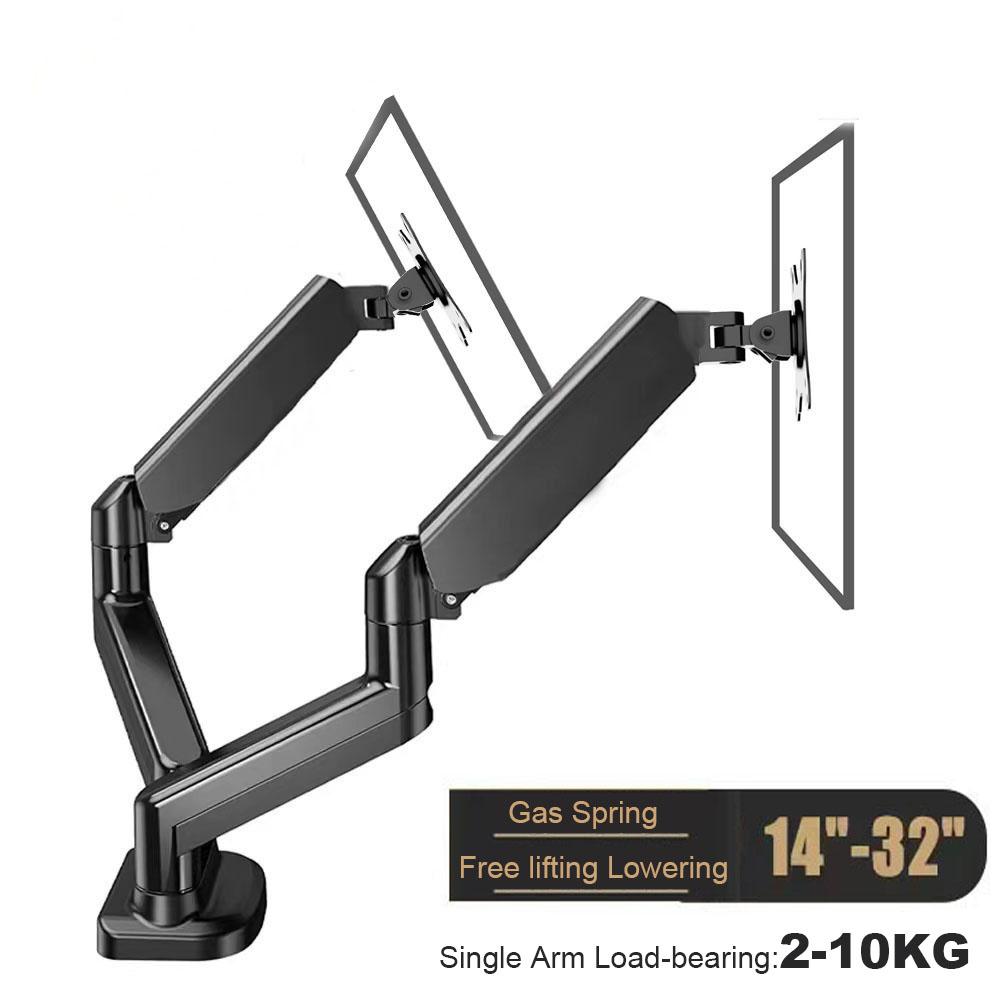 Dual Monitor Arm Holds Up To 20kg Desk Mount Stand Adjustable Height and Angle for 14 To 32 Inch Screens