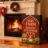 2025 Farm Advent Calendar 24 Days Christmas Countdown with 2D Acrylic Farm Animal Barn Ornaments Xmas Tree Hanging Decoration Set Holiday Gift