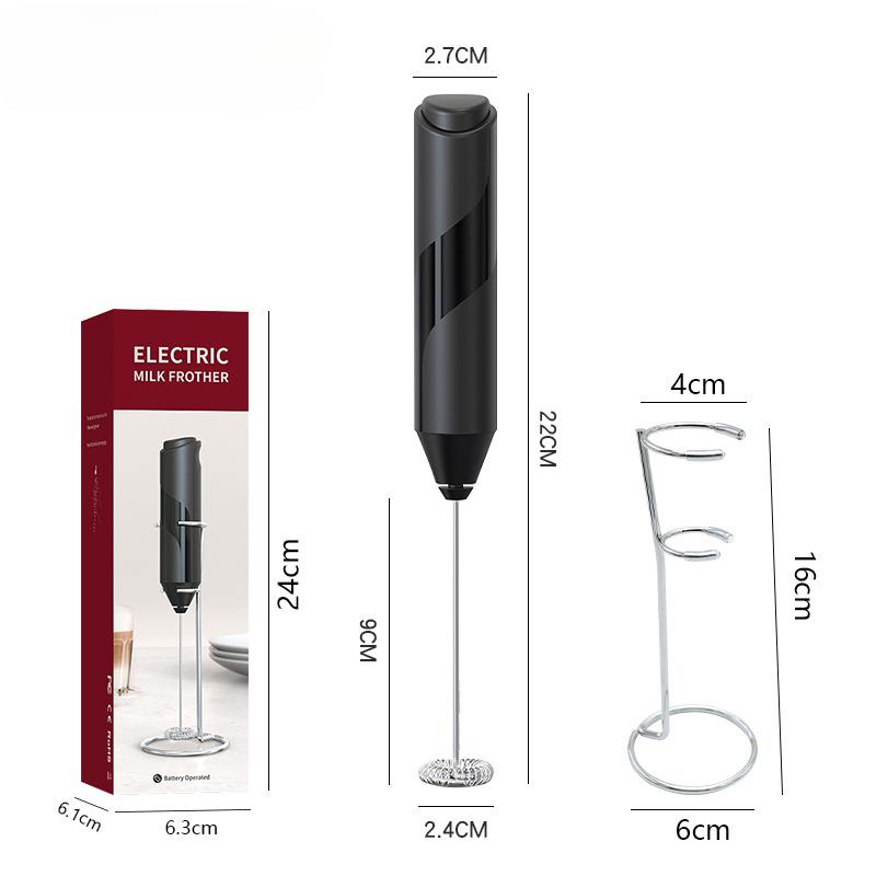 Elektrischer Milchaufschäumer Kaffeemaschine Handrührer Schneebesen Schaumbereiter Getränkemixer mit Ständer Küchenmilch Kaffee Eier Rührwerkzeug