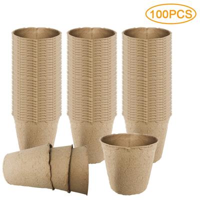 10/50/100 stücke Papier Kindergarten Töpfe Pflanzer Set Runde Biologisch Abbaubar Sämlinge Blumentopf Garten Balkon Anbau Tablett Kindergarten Tasse