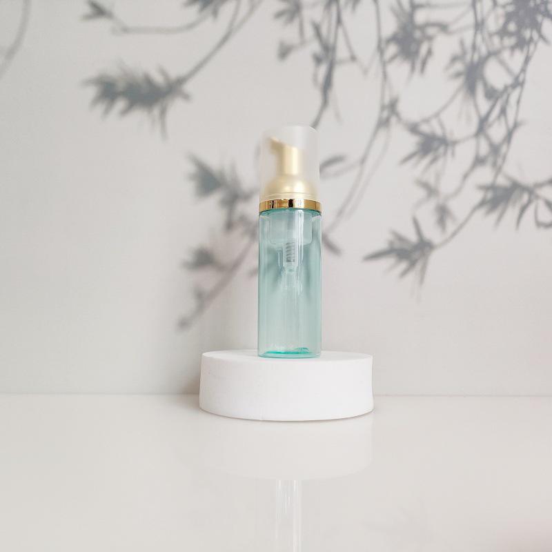 60ml Portable Transparent Green Facial Cleanser Foaming Bottle