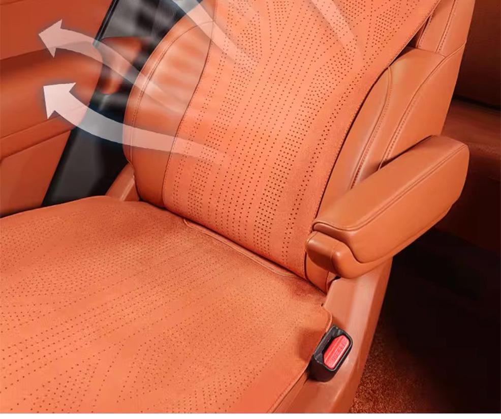 Universal Suede Car Seat Cushion - Breathable, Perforated, All-Season