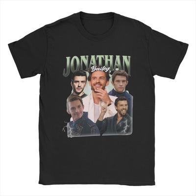 Men T-Shirts Jonathan Bailey Fiyero Retro Bootleg 90s Wicked Movie Cotton Tee Shirt T Shirts O Neck Clothing Birthday Present
