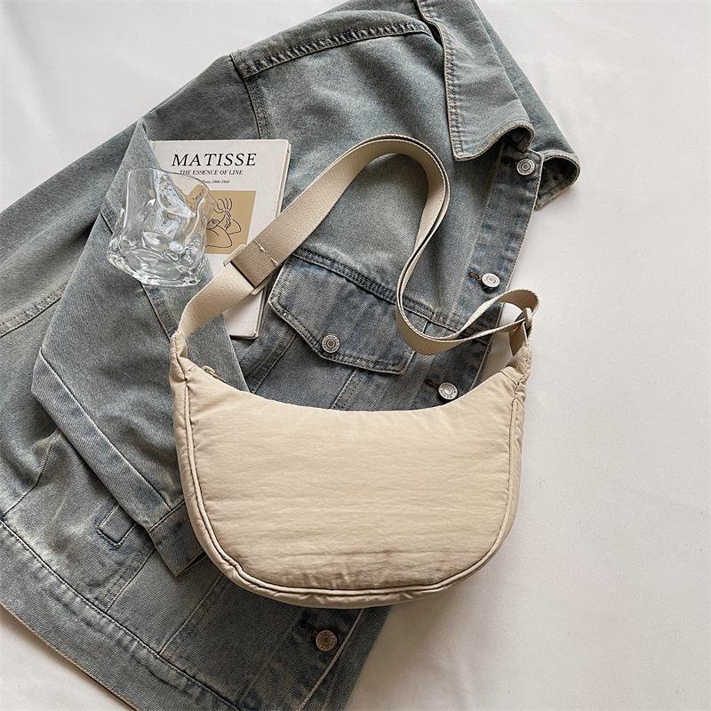 Minimalist Crossbody Bag with Adjustable Strap and Front Zip Pocket Lightweight Everyday Shoulder Bag
