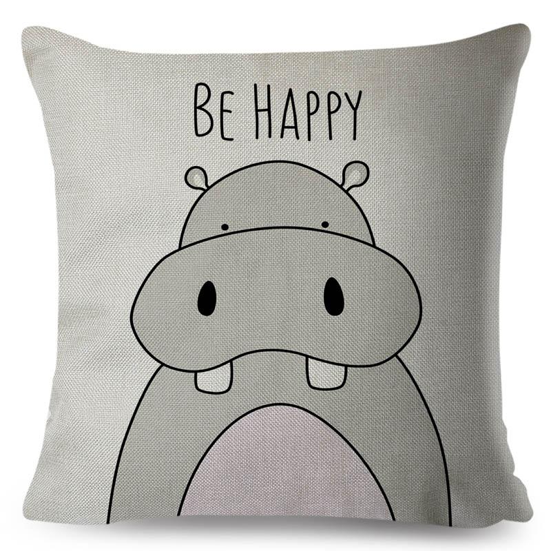 Nordic Zebra Hippo Giraffe Lion Crocodile Pillow Case Decor Animal Cushion Cover for Sofa Pillowcase Pillow Covers 45x45cm