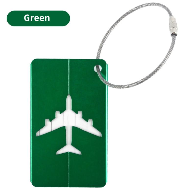 Luggage Tag Airplane Aircraft Luggage Tag Aluminium Alloy Anti-Loss Id Card Solid Color Travel Accessories