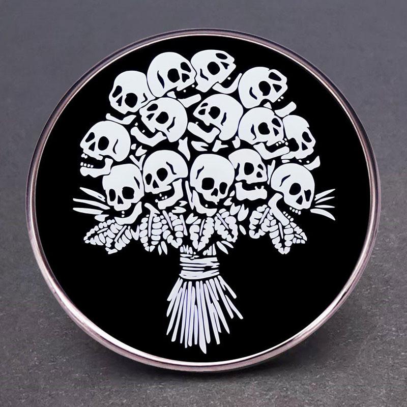 Trendy Skeleton Chest Pin Brooch Crafted From Durable Alloy Perfect For Halloween Celebrations