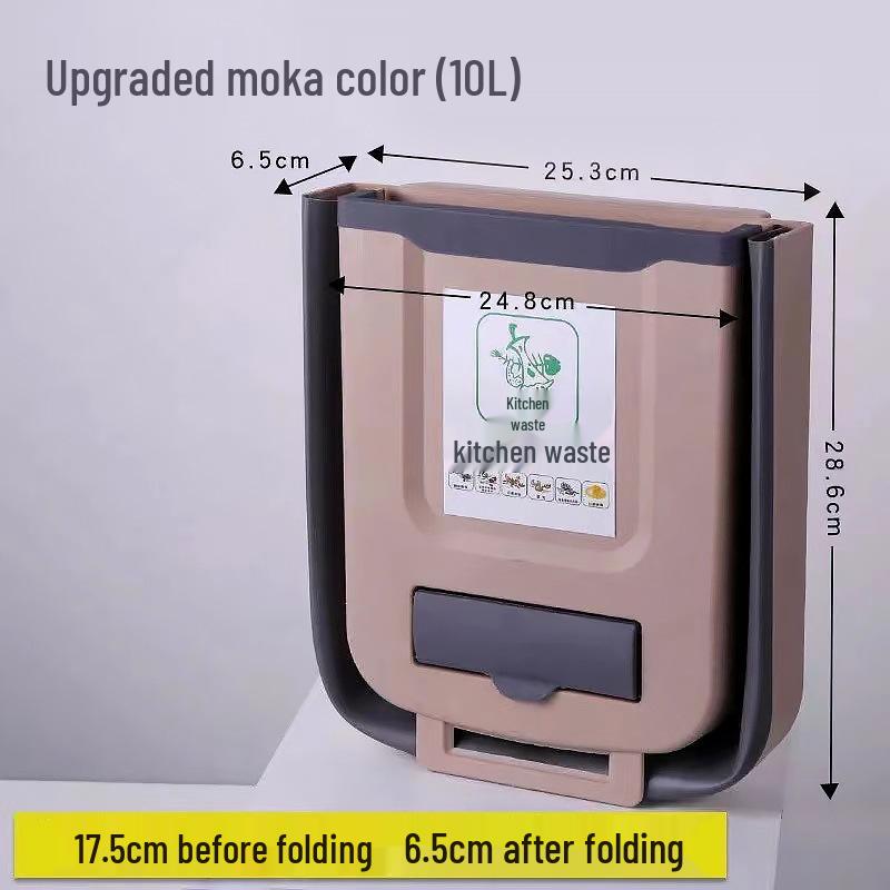 Folding Wall-Mounted Kitchen Trash Can - Large Capacity, Cabinet Door Hanging Waste Basket for Creative Waste Classification