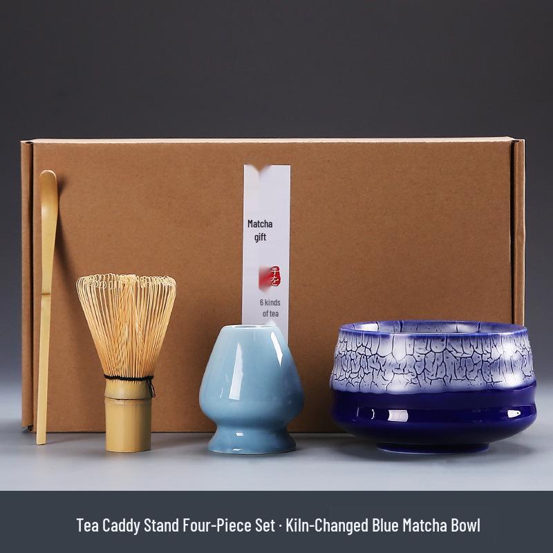 Matcha Tool Set: Chasen Stand & Tea Whisk with White Hon-date, Inspired by Song Dynasty, in Japanese Gift Box