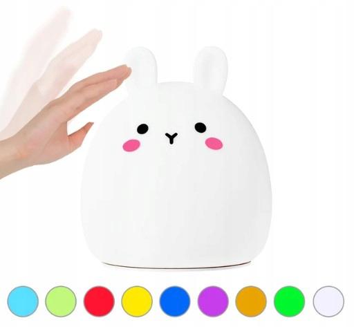 Soft rabbit lamp with remote control Silicone for children multicolor USB