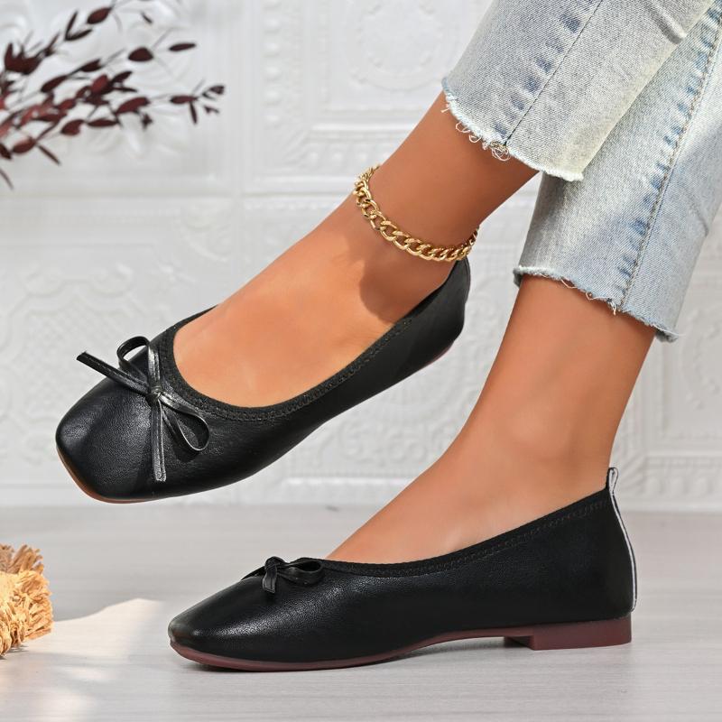 2026 New Women Elegant  Ballet Flats Spring Summer New Versatile Low Top Comfort Soft Lightweight Bow  Shoes