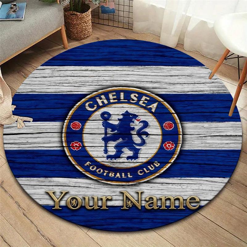 Chelsea F Custom Name Round Area Rug,Carpet Rug for Living Room Bedroom Sofa Playroom Decor,Non-slip Floor Mat