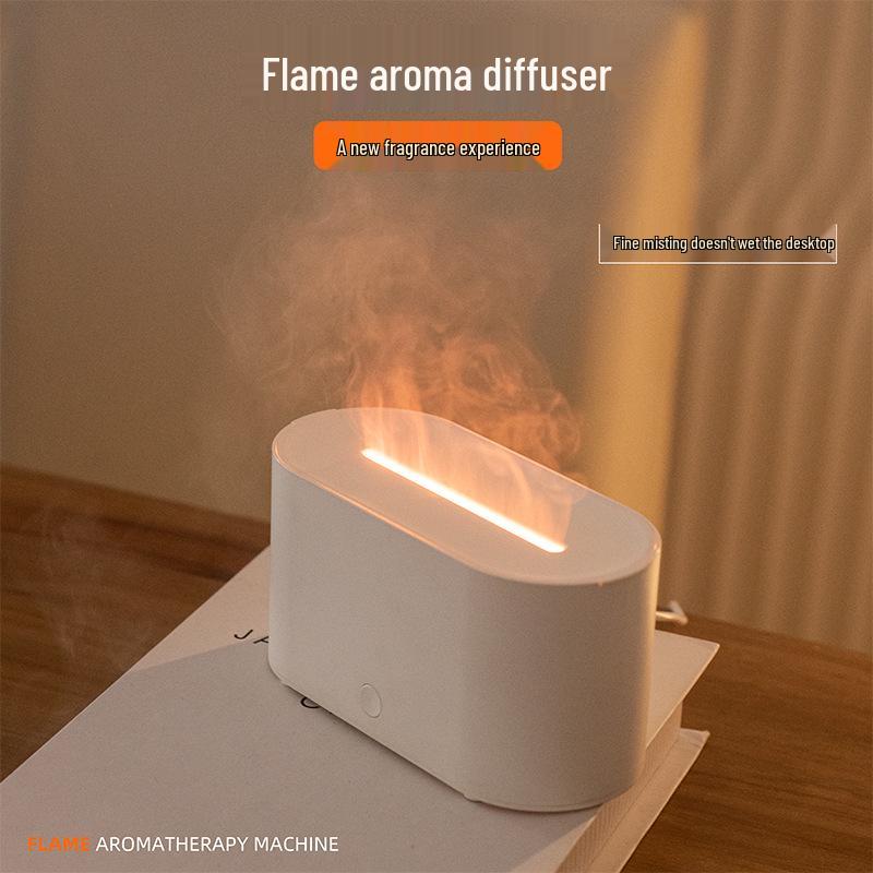 New Ultrasonic Aroma Diffuser with Seven-Color Flame Light for Home and Office