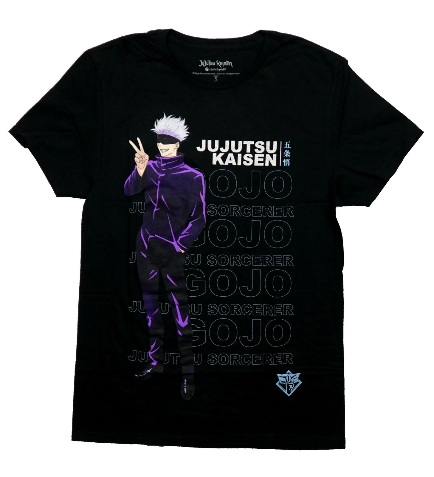 Jujutsu Kaisen New Adult T-Shirt - Peace Sign Posing Gojo Repeat Sorcerer Name XXXXL