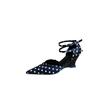 Sandali Eleganti alla Moda da Donna in Raso con Punta Acuta e Zeppa a Pois Stile Francese - Perfetti per l'Uso Quotidiano