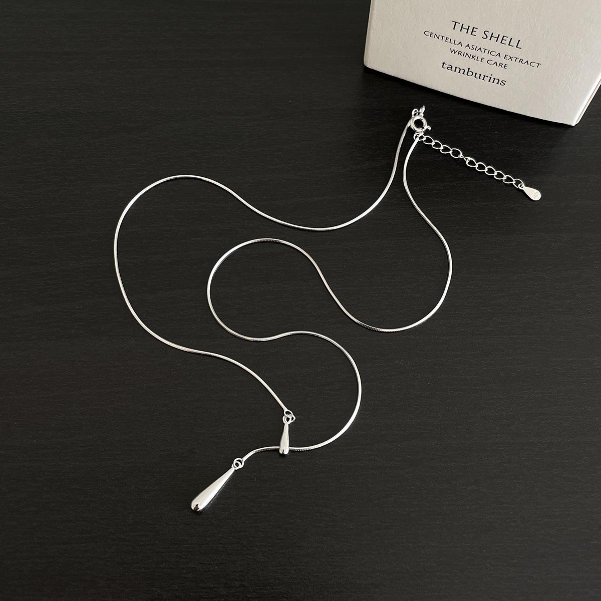 

Ожерелье с подвеской в виде капли холодного фэн-шуй, женское, легкое, роскошное, премиум-класса, из стерлингового серебра, цепочка на ключицу, изысканное, универсальное, ожерелье для весеннего фестиваля 925 silver