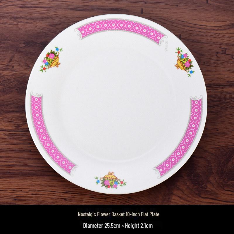 Hong Kong Style Vintage Ceramic Tableware: Fish Plate, Kway Teow Dish, Noodle Soup Bowl, Rice Bowl.