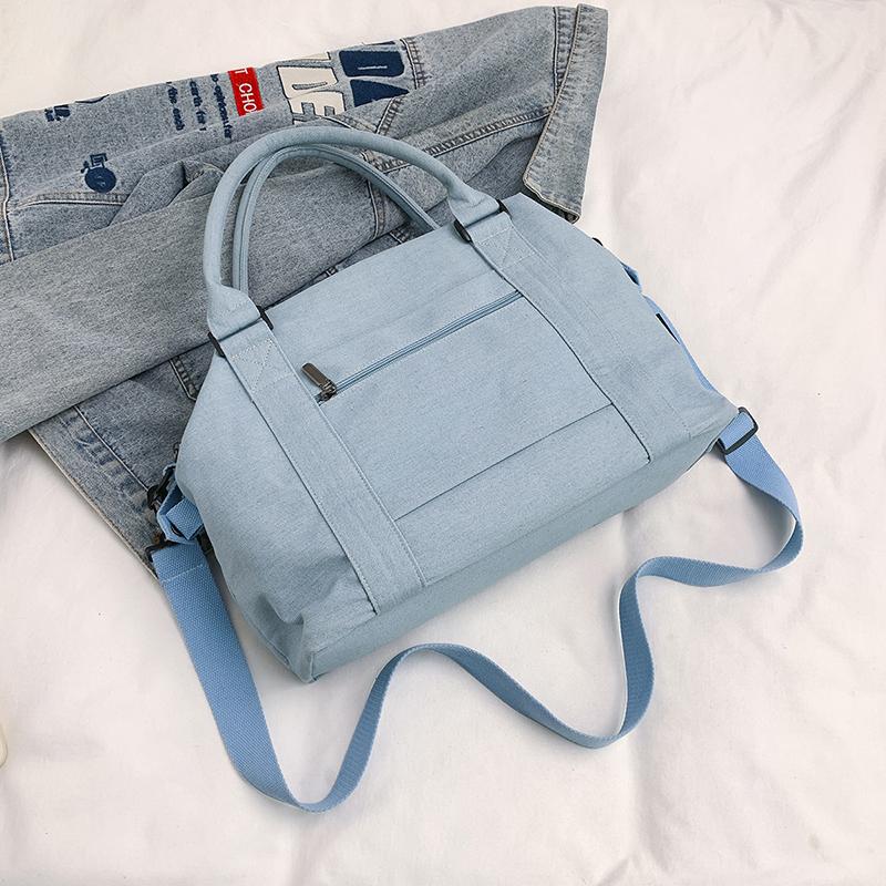 Torba Podróżna na Krótkie Dystanse Damska Torba Jeansowa o Dużej Pojemności na Ramię/Przez Ramię Torba Bagażowa