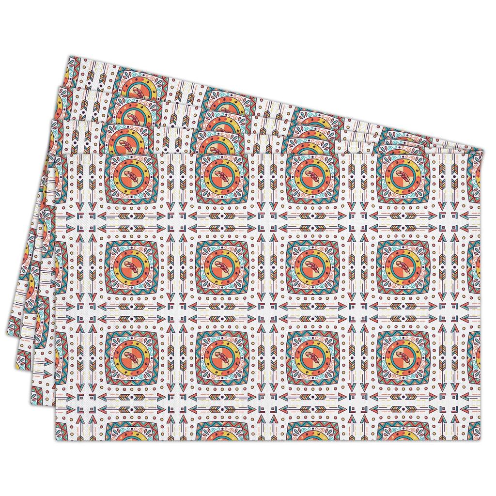 Cotton Linen Waterproof Placemats Set of 4, Daisy Floral Dining Mat Table Mats Decor