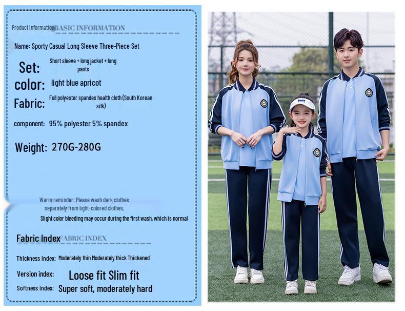Frühlings- & Herbst Langarm Studenten Sportbekleidung Set für Grund- & Mittelschule