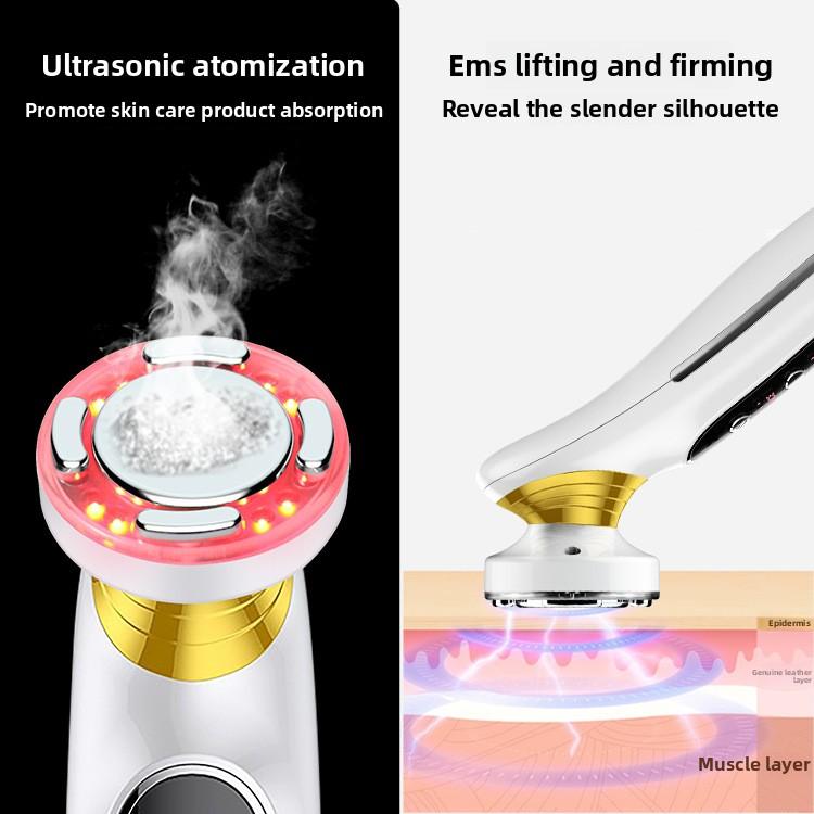 Household Micro-current Essence Introducer, Red Light Skin Rejuvenation and Beauty Instrument, Facial Massage Instrument, Ultrasonic Beauty Instrument