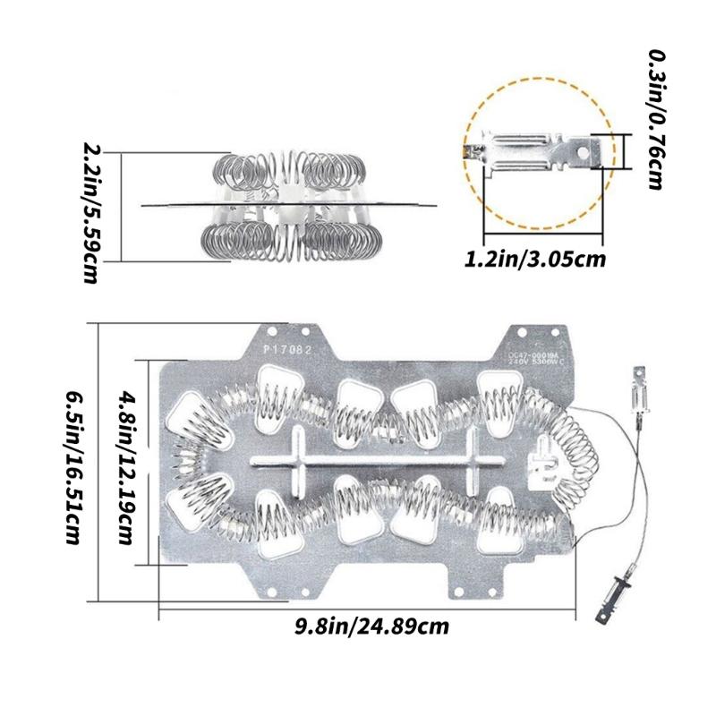 Extended Length Heating Element Dryer Heating Assembly Suitable for Dryers Enhancing Wire Resistance Stable Heat Output