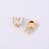 Rhinestone 3D Butterfly Cufflinks Brass Base Button Cover Fashion Sleeve Button  Shirt Accessories