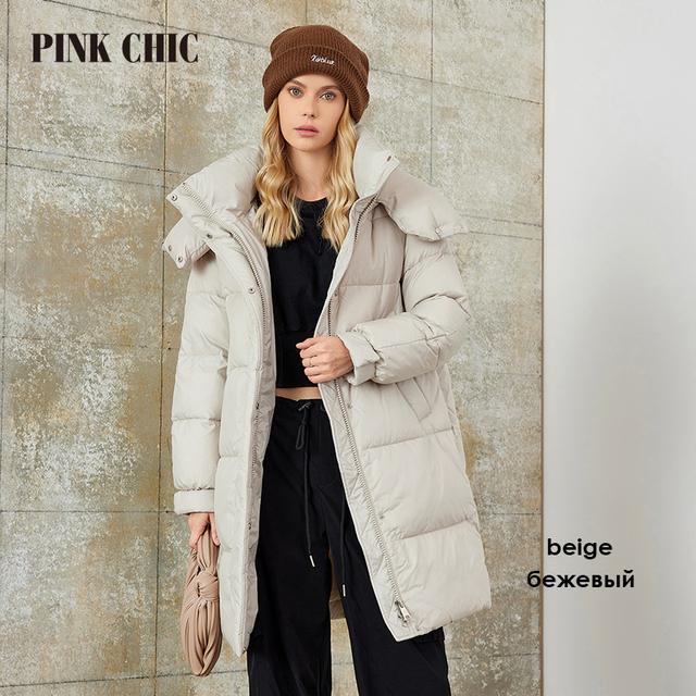 

РОЗОВЫЙ ШИК 2023, зимнее пальто, женские пуховики, модные, уютные, теплые, на шнуровке, с капюшоном, длинная женская повседневная парка, женская W8258 XXL бежевый