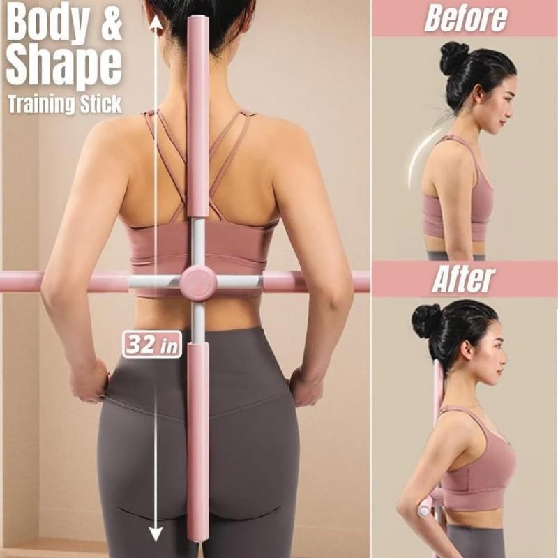 Yoga Posture Correction Bar with Foam Handle - For Back, Neck and Shoulders - Gymnastics Bar for Home, Office and Studio - Adults and Children