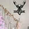 Unique Tailorable Metal Deer Wall Sculpture Antlers Custom Hunting Name Plaque Artistic Holiday Decor Living Room