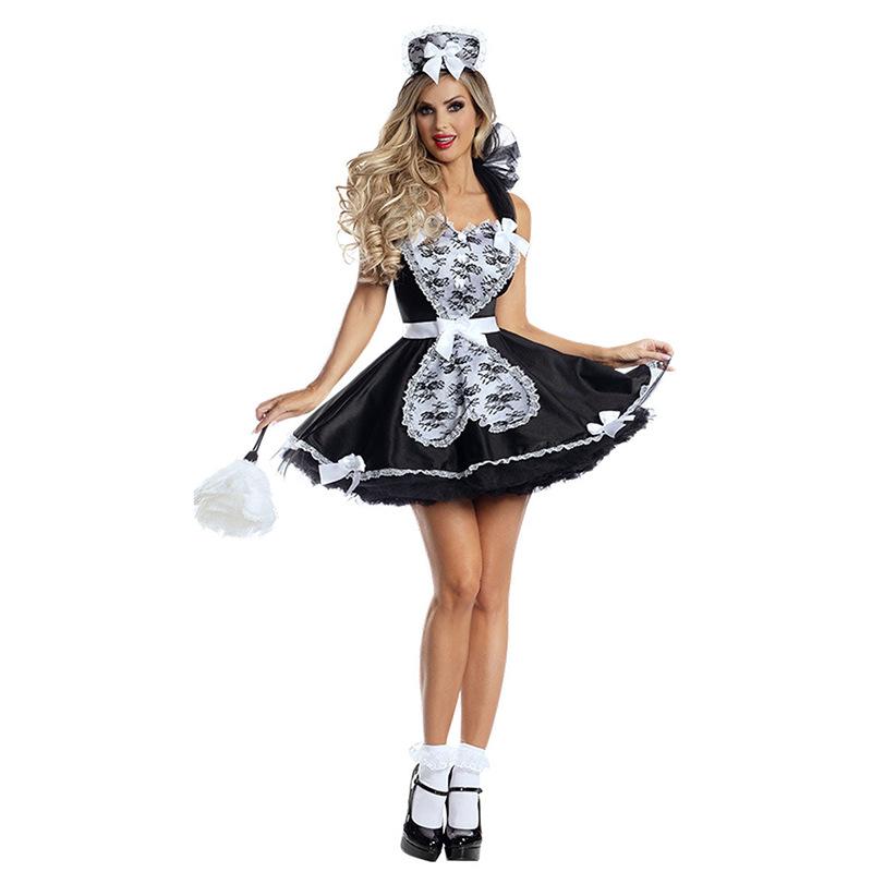 French maid costume, game costume, Halloween costume, uniform cos costume, sexy maid maid costume