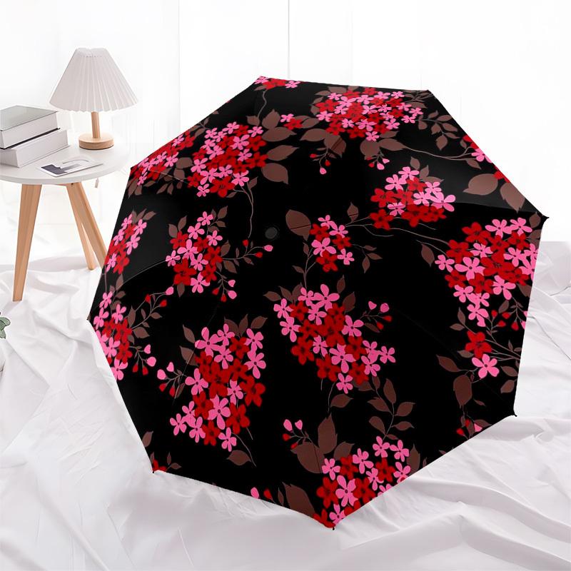 1pc Floral Pattern Design Umbrella with Plastic Handle,Suitable for All Seasons Umbrellaptys26002