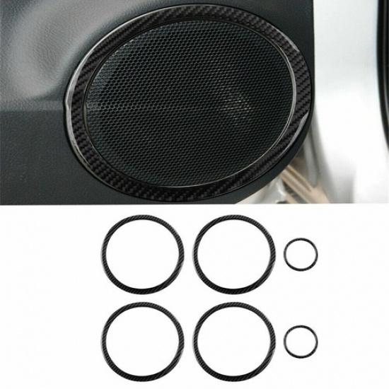 Carbon Fiber Door Audio Speaker Cover Trim Fit for Toyota RAV4 2006-11